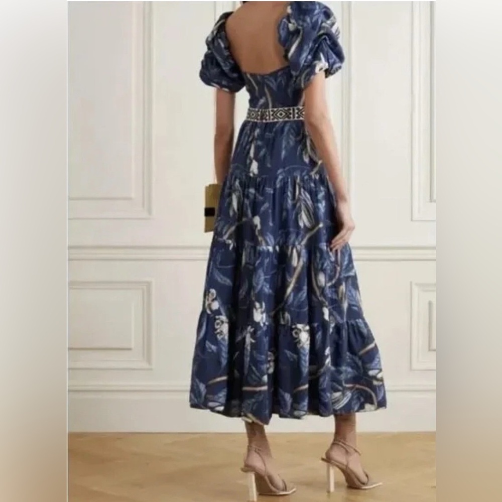 $1350 New Johanna Ortiz Botanical Heritage Long Floral Crepe Dress - Picture 4 of 15